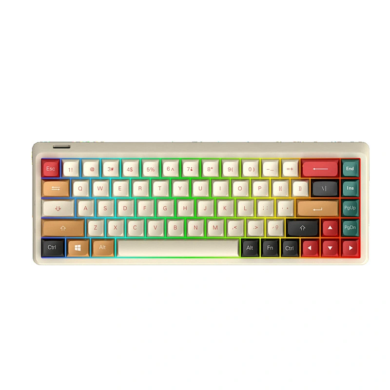 2.4Ghz Wireless & BT Mechanical Keyboard 68 Keys   Membrane Keyboards  for PC Gamer